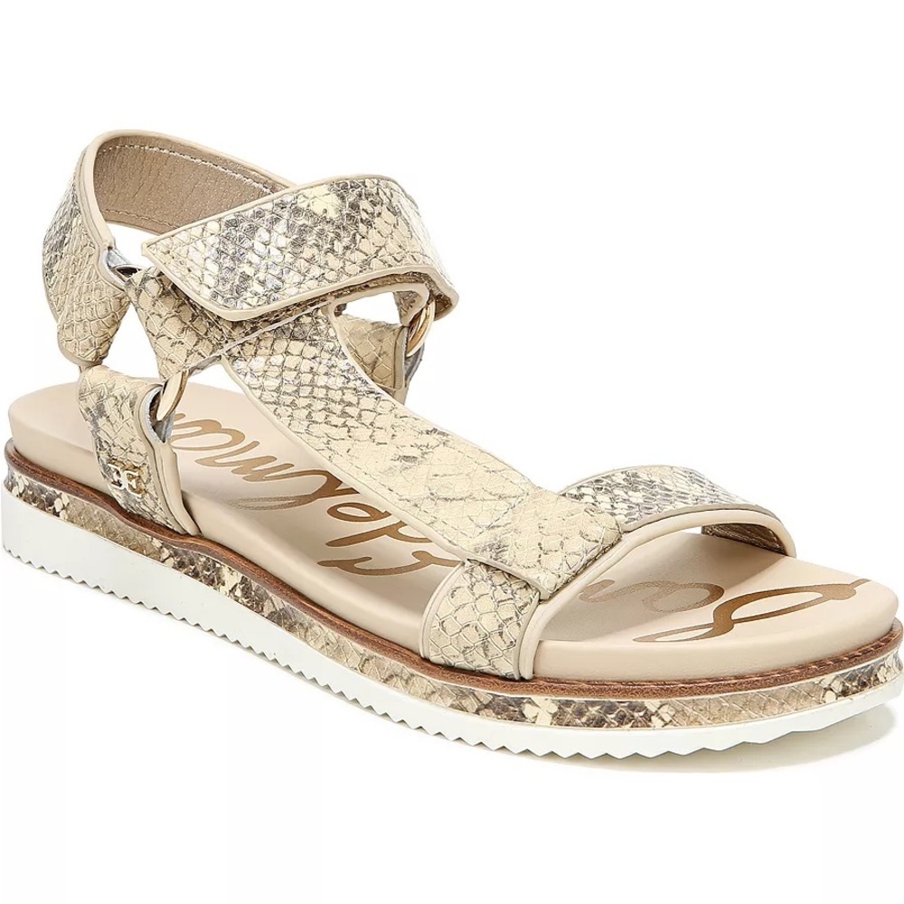 Sam Edelman Annalise Wheat Snake Print Platform Sandals Gorpcore Travel Size 7.5
